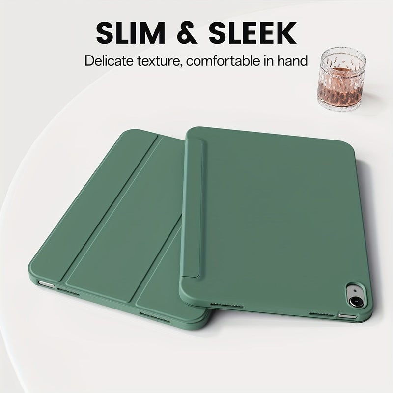 Dark Green Tri Fold Magnetic Stand Case for iPad 10th 11th 2022 2025 Protect Cover - Image 5