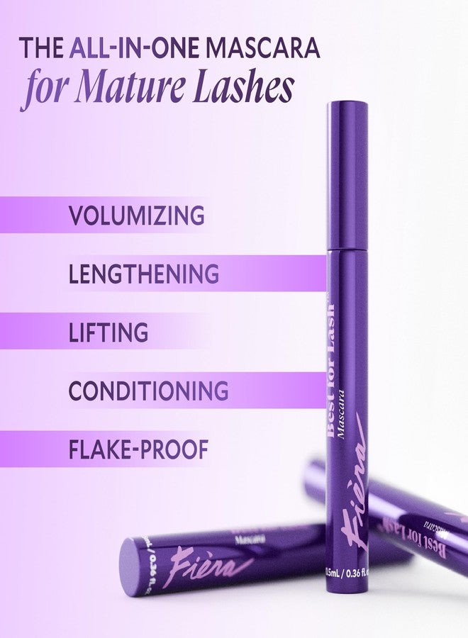 Fièra Best for Lash™ Mascara for Women Over 40 - Volumizing, Lengthening & Lifting Peptide Mascara with Vitamin B5 - Smudge-Proof, Flake-Resistant, Gentle Washable Formula, Black - Image 2