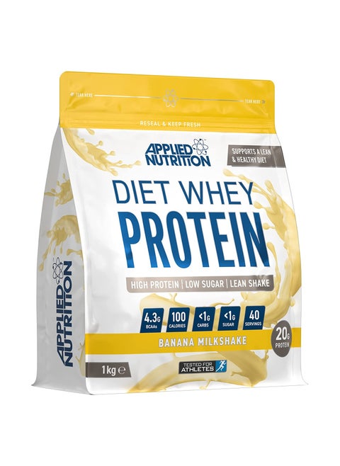 Diet Whey - High Protein Powder Supplement, Low Carb & Sugar, For Weight Management With Cla, L Carnitine, Green Tea (1Kg - 40 Servings) (Banana Milkshake)