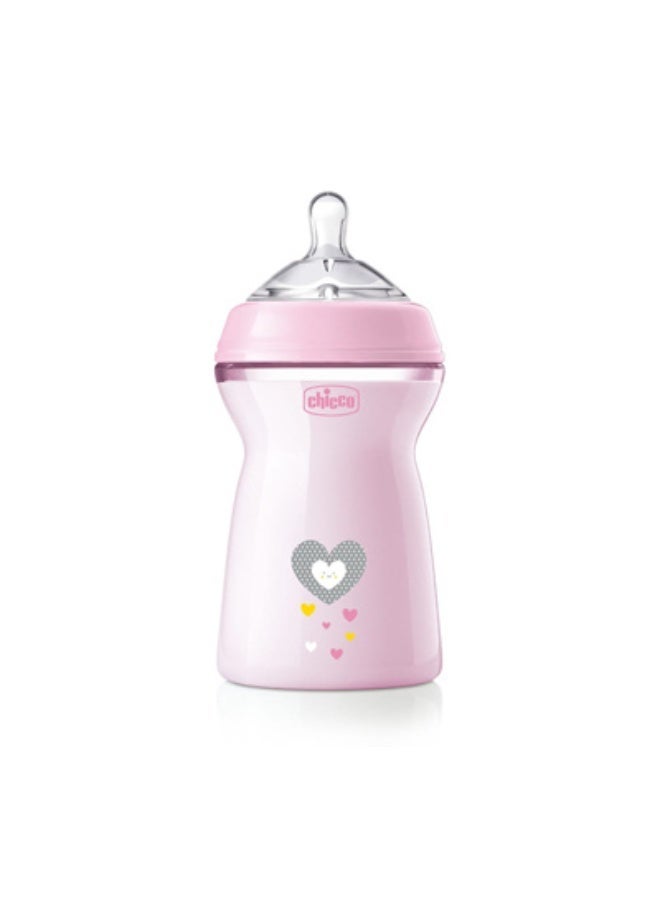 Chicco NaturalFeeling Baby Bottle 330ml Pink 6m+ - Image 3