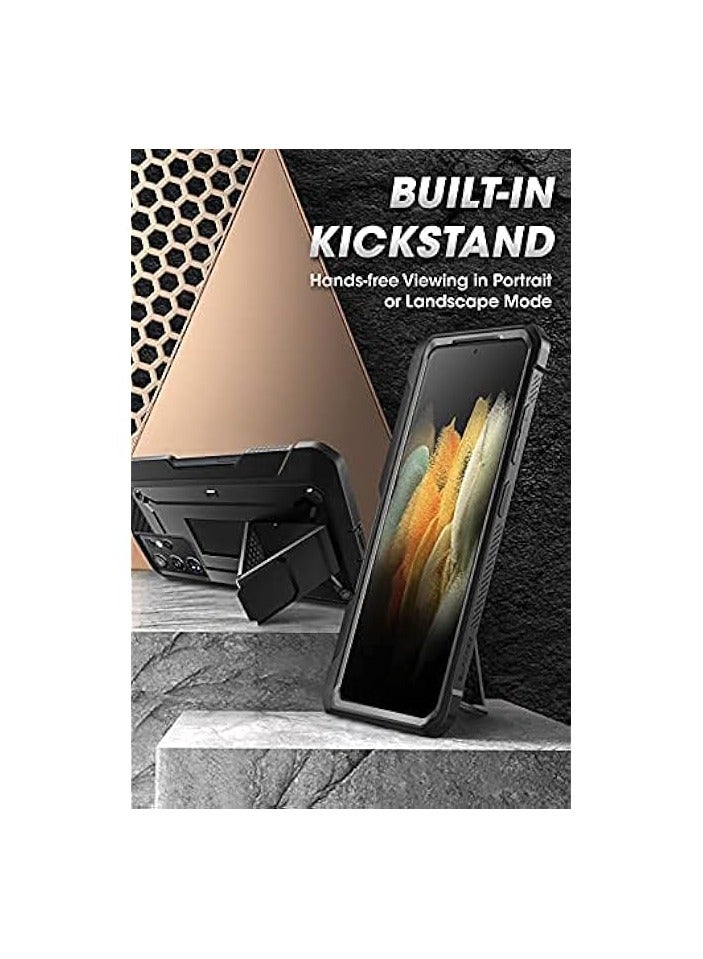 سوبكيس حافظة SUPCASE Unicorn Beetle Pro Series مصممة لهاتف Galaxy S21 Ultra 5G (إصدار 2021)، حافظة متينة بطبقة مزدوجة لكامل الجسم، بدون واقي شاشة مدمج - أسود - Image 3