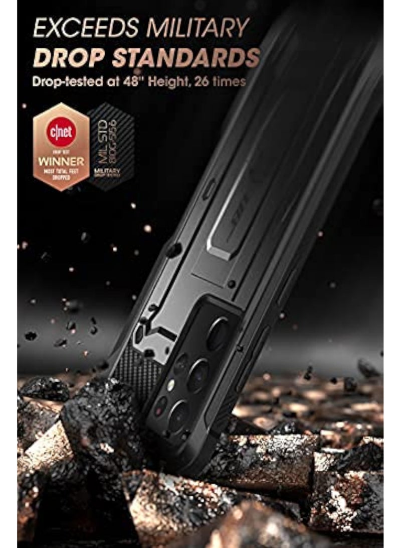 سوبكيس حافظة SUPCASE Unicorn Beetle Pro Series مصممة لهاتف Galaxy S21 Ultra 5G (إصدار 2021)، حافظة متينة بطبقة مزدوجة لكامل الجسم، بدون واقي شاشة مدمج - أسود - Image 2