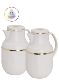 Badraig 2-Piece Coffee And Tea Vacuum Flask Off White/Gold 1 Liter  - Image 1