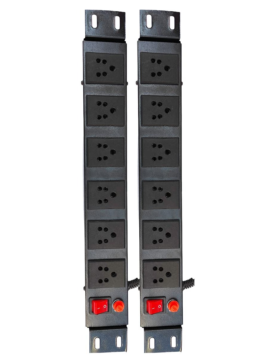 Generic KN GROUP INDIA - Spike Guard Round, Extension Cord With Switch, Commercial and Household Purpose, Fuse Protector 6 Socket in 1 Switch Best Extension Board with Power Cord -1.25 mtr - Black (Pack of 2)  - Image 5