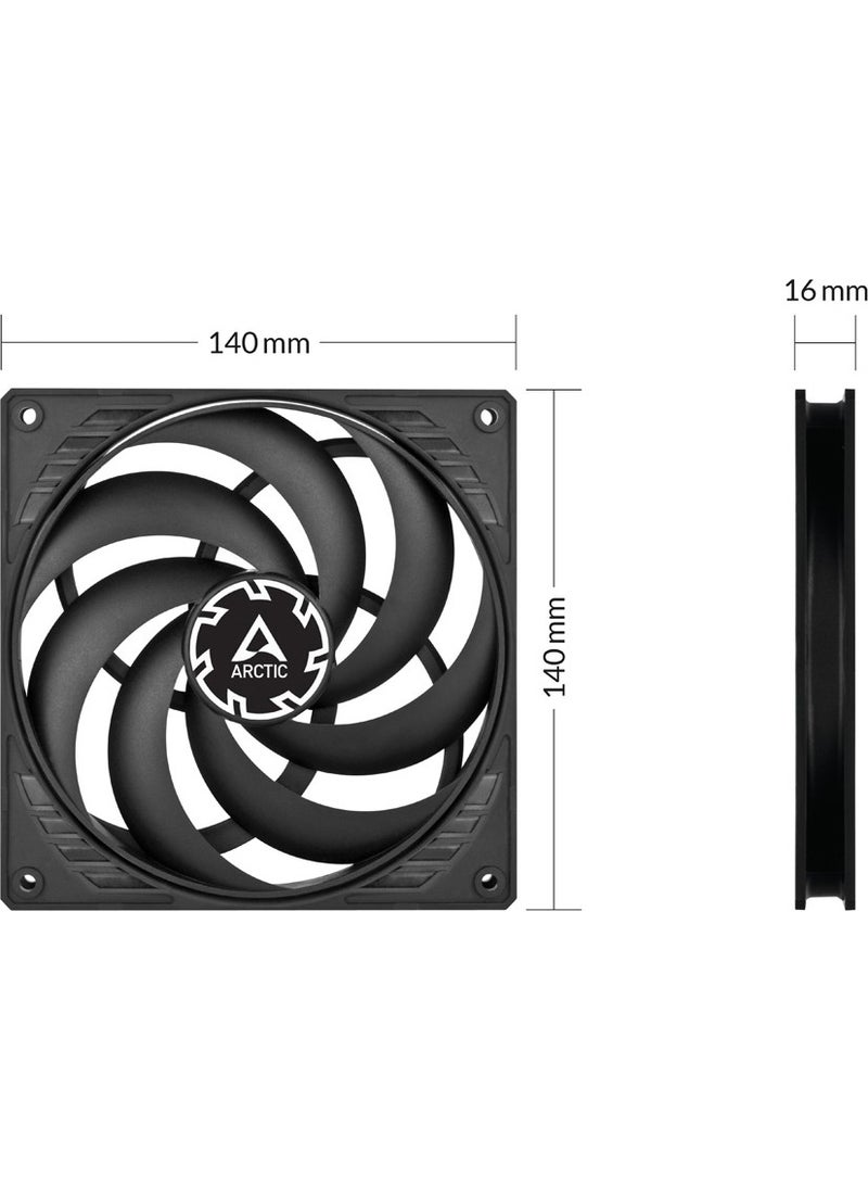 Arctic - Ar ACFAN00268A P14 Slim Pwm Pst 140MM Black Case Fan - Image 1