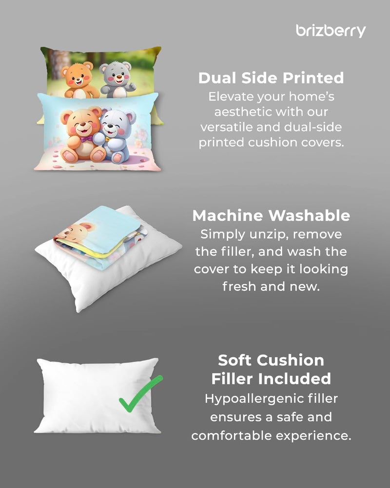 Brizberry ® Kids Pillow Cushion with Super Soft Fabric | Animal & Cartoon Prints | 12x18 inches (Design 24) - Image 3