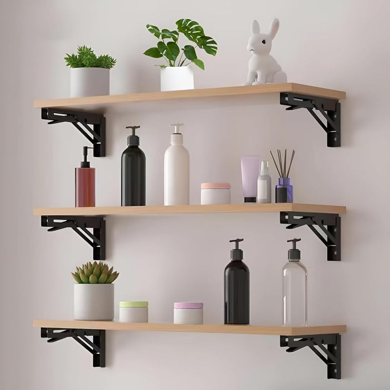 VDNSI Folding Shelf Brackets Heavy Duty Metal Collapsible Shelf Bracket DIY Wall Mounted Foldable Shelf Bracket Hinge Wall Mounted Space Saving for Bench Table 20 CM 2 - Image 5
