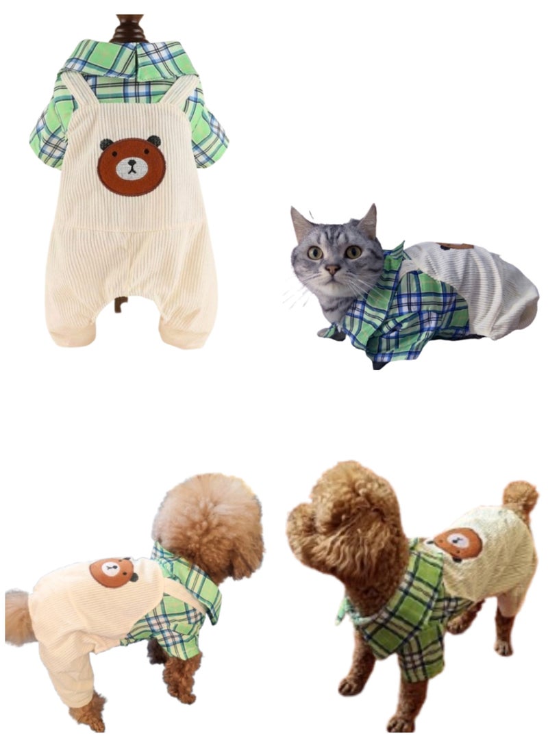 A.M Corduroy Spring Summer Four legged Pet Clothes Dog and Cat Shirts - Image 1