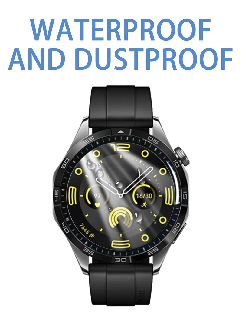 2 Pcs Compatible For Huawei Watch GT4 46mm Screen Protector With 3D Full Screen Coverage Case Curved Edge HD Premium Real Screen Protector For Huawei Watch GT 4 (46mm) Dustproof Anti-Scratch