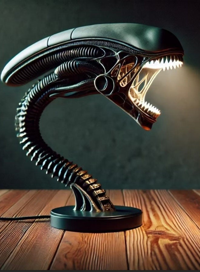 Alien Creature Lamp Stand Bedroom Home Decor Lamp Black - Image 1