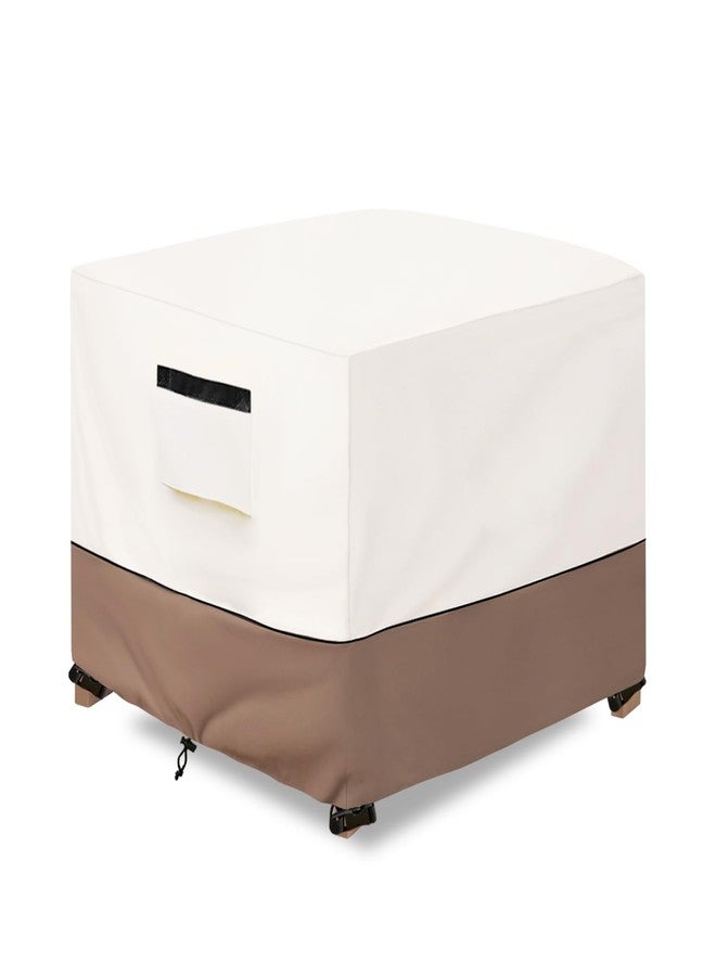 SoloToo Patio Ottoman Cover Waterproof Square Outdoor Ottoman Cover,32W x 32D x 18H Inches Patio Furniture Covering Protector Outdoor Side Table Cover (Beige) - Image 1