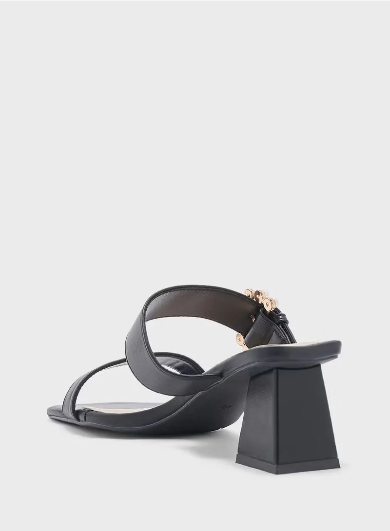 ELLA Pearl Buckle Heel Sandal
