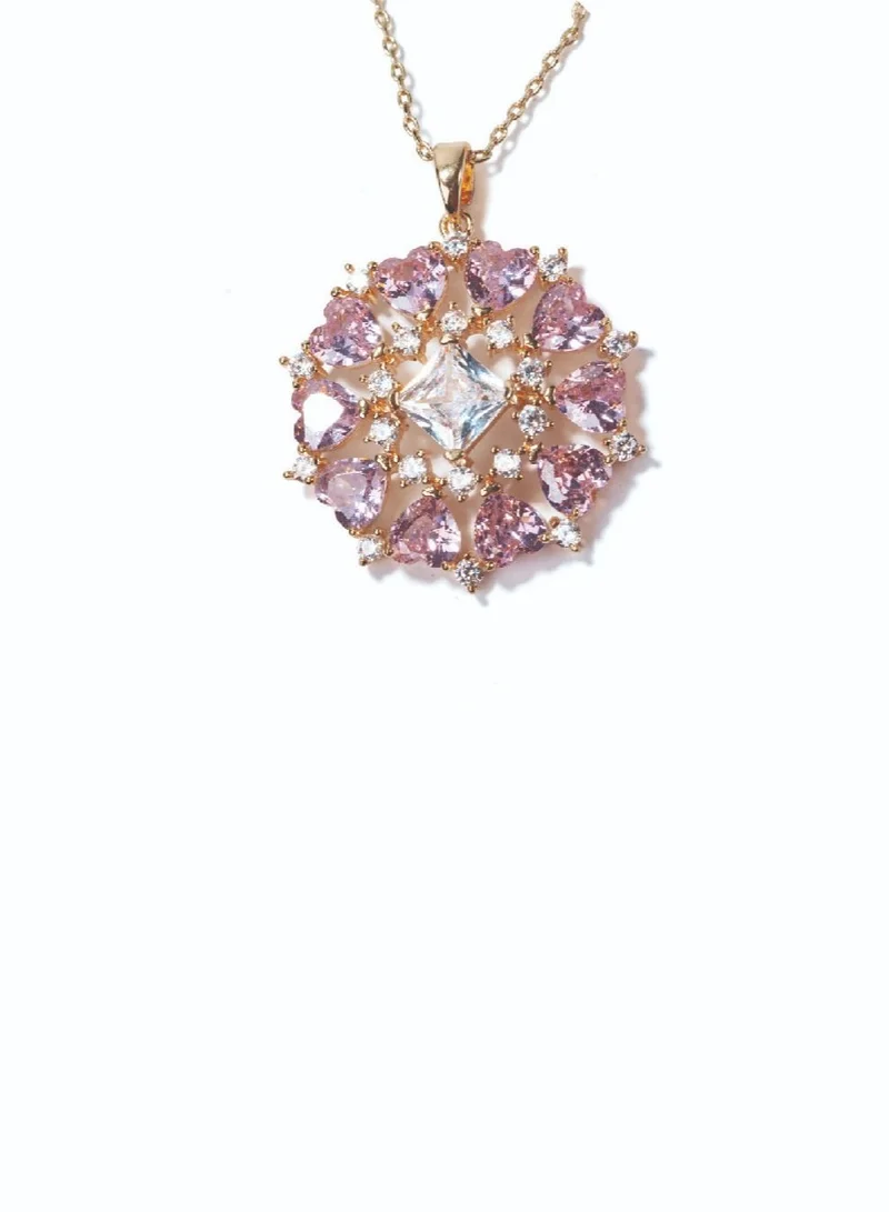 AMICA Embellished Flower Pendant Necklace