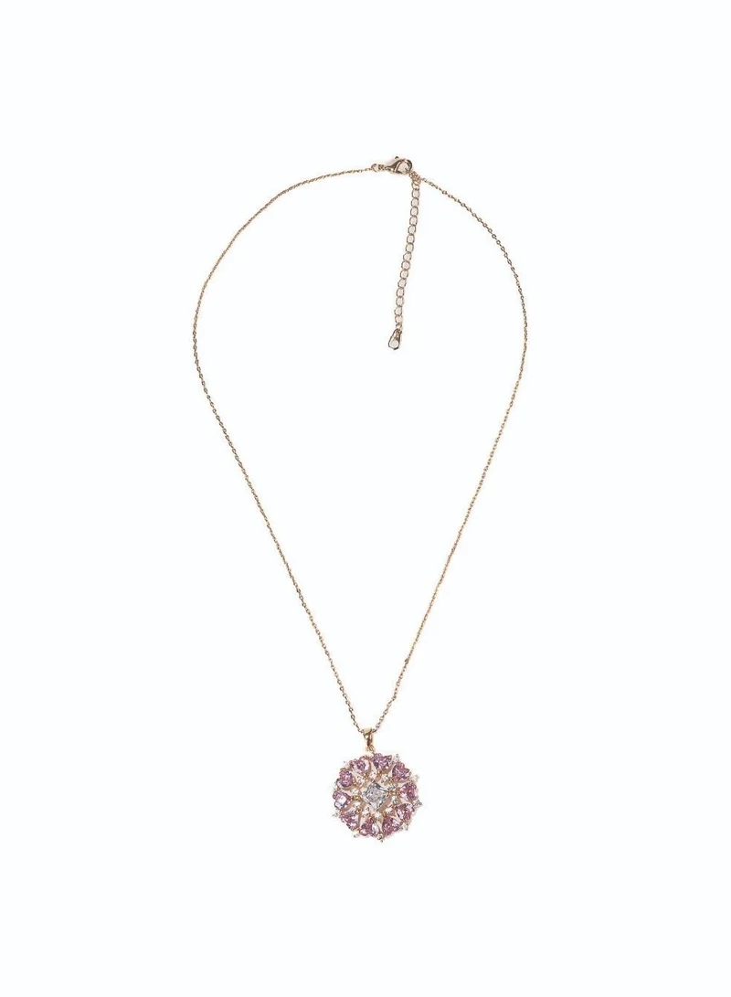 AMICA Embellished Flower Pendant Necklace
