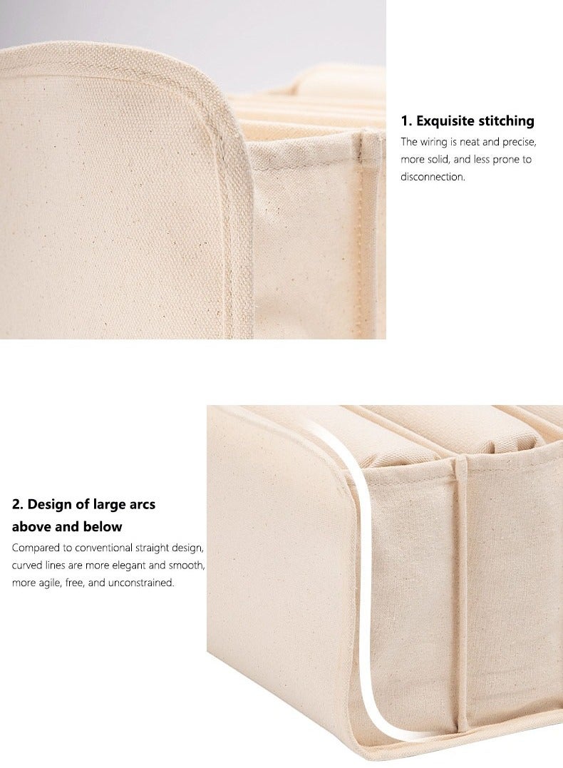 Arabest مجموعة مكونة من 1 منظم للجوارب والملابس الداخلية، 9 خلايا من القماش القابل للطي ومنظمات الخزانة وصناديق التخزين لتخزين الجوارب والملابس الداخلية - Image 3