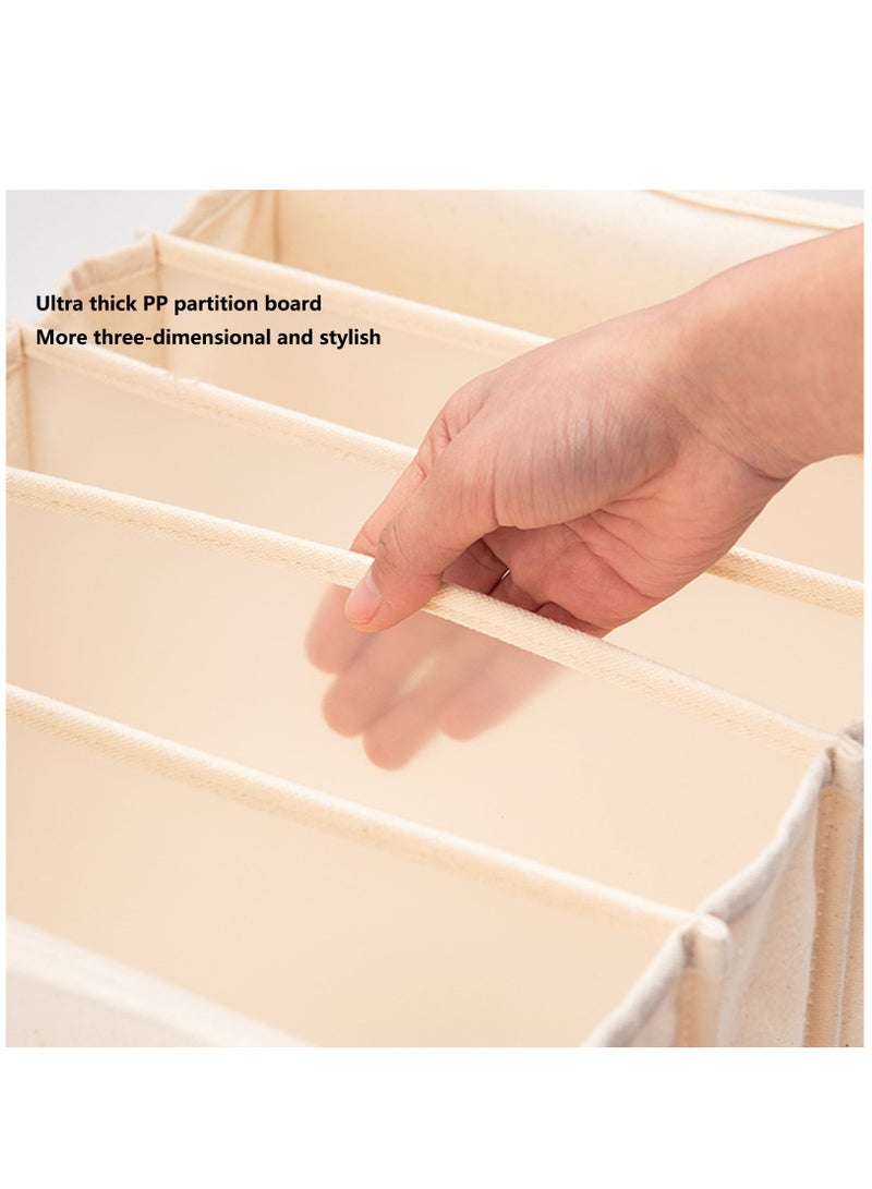 Arabest مجموعة مكونة من 1 منظم للجوارب والملابس الداخلية، 9 خلايا من القماش القابل للطي ومنظمات الخزانة وصناديق التخزين لتخزين الجوارب والملابس الداخلية - Image 4