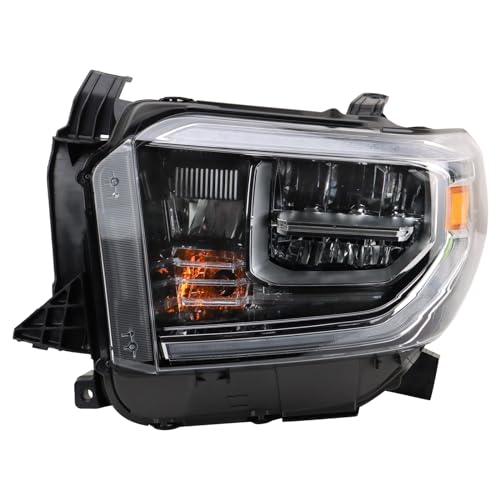 TRQ Driver Side Headlight Assembly LED Without Smoked Chrome Bezel Compatible with 20182021 Toyota Tundra TO2502262
