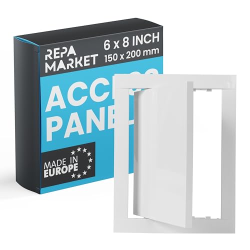 Repa Market 6 x 8 Inch Wall Access Panel for Drywall – White ABS Plastic Wall Hole Cover Plate/Plumbing Access Panel for Drywall & Ceiling/Cover Plates with Latch – Durable Service Hatch - Image 1