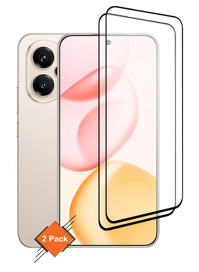 For Honor 400 5G - 【2 Pack】 Tempered Glass Screen Protector - Advanced Border-Less Full Edge to Edge ,Shatterproof , High Responsiveness , Higher Transparency , Quick to Install ,Anti-scratch and Bubble-free Screen Protector - Black - Image 1
