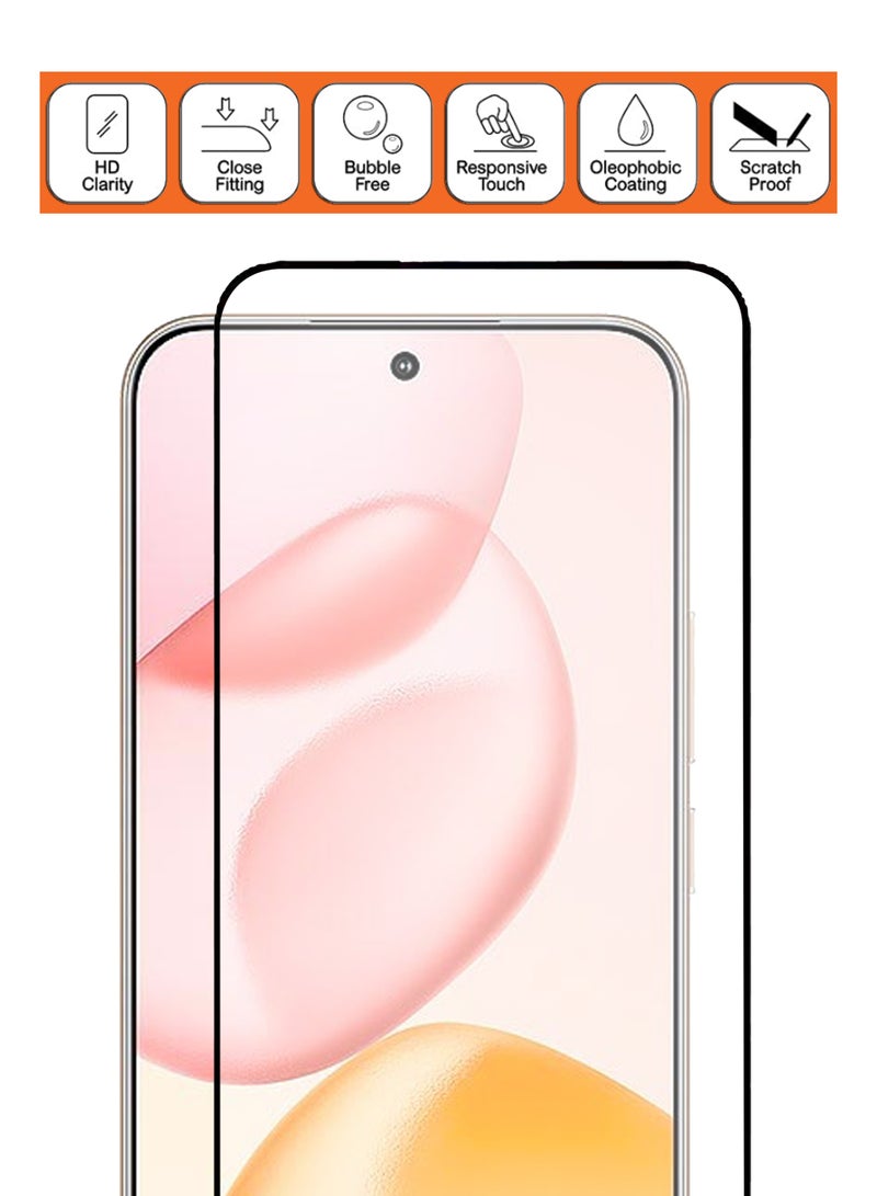 For Honor 400 5G - 【2 Pack】 Tempered Glass Screen Protector - Advanced Border-Less Full Edge to Edge ,Shatterproof , High Responsiveness , Higher Transparency , Quick to Install ,Anti-scratch and Bubble-free Screen Protector - Black - Image 4