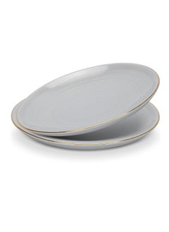 Fissman 2-Piece Dinner Plate 26cm, Porcelain Round Plates Firmina Series, Elegant Golden Rim Dinnerware Set, with Smooth Glossy-Finish Plates  - Image 1