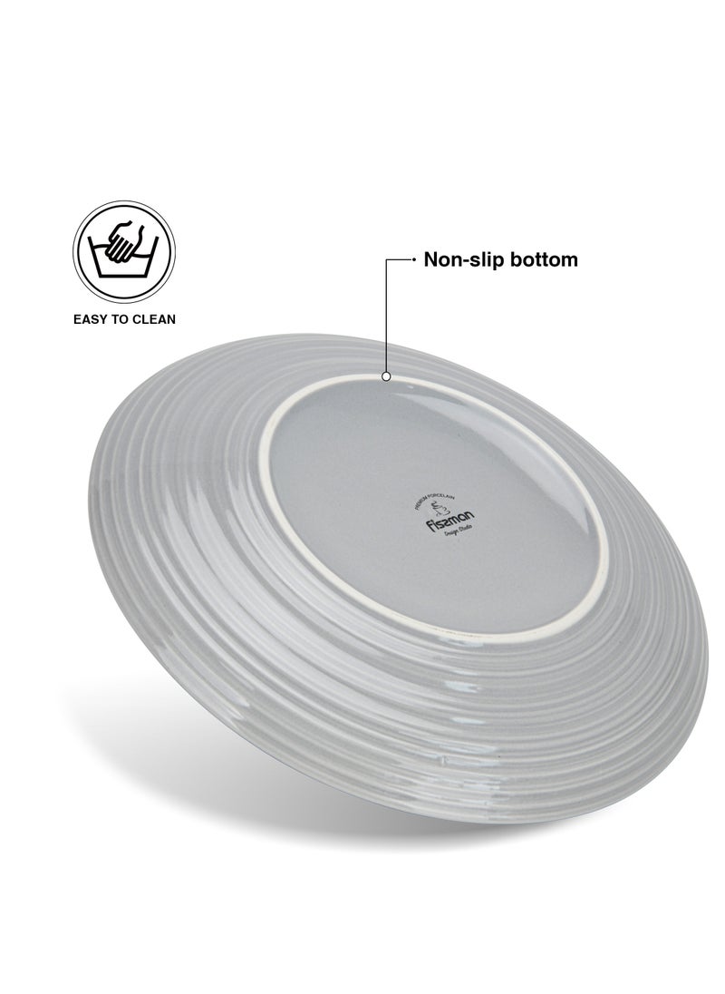 Fissman - 2-Piece Dinner Plate 26cm, Porcelain Round Plates Firmina Series, Elegant Golden Rim Dinnerware Set, with Smooth Glossy-Finish Plates - Image 1