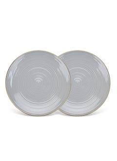 Fissman 2-Piece Dinner Plate 26cm, Porcelain Round Plates Firmina Series, Elegant Golden Rim Dinnerware Set, with Smooth Glossy-Finish Plates  - Image 4