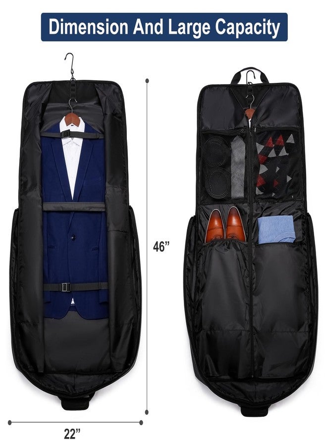 PUSLOM Garment Bag Travel Suit Bag for Men Large 40-Inch Carry on Garment Bag Up to 3 Suits for Business Trips,2 in 1 Hanging Suitcase Luggage Bags for Travel,Foldable Carry on Bag Fits 15.6Inch Laptop,Black - Image 3