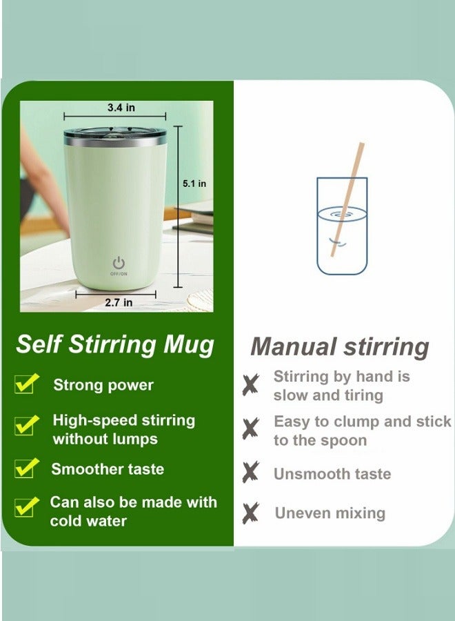 BESTPEAK Self-stirring mug, rechargeable chocolate milk stirrer, magnetic electric stainless steel stirrer, 350ml, with leak-proof lid, travel coffee thermos, suitable for mornings, travel, home, and office use. Comes with a travel bag - white. - Image 3