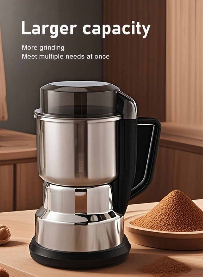 وايينيي مطحنة قهوة كهربائية لطحن الحبوب والبهارات والأعشاب إلى مسحوق ناعم موديل منزلي صغير متعدد الوظائف بشفرات ستانلس ستيل 304 مقاومة للصدأ - Image 2