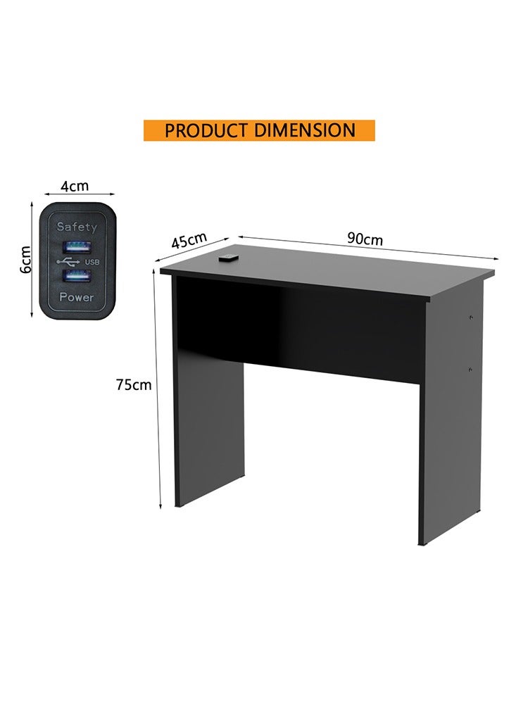 Mahmayi Mahmayi Modern Study Table with BS02 Desktop Socket with USB A/C Port, Modern Executive Desk for Adults, Home Offices, Schools, Laptop, Computer Workstation Table- Black - Image 2
