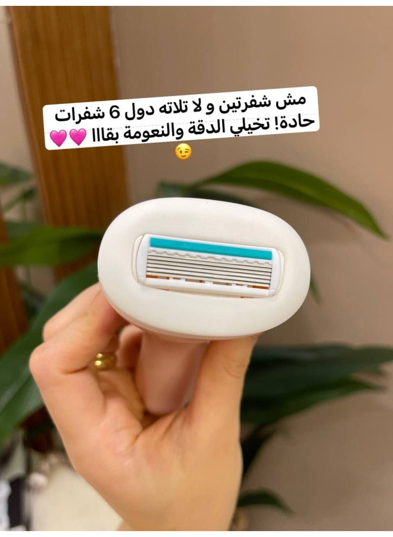 ماكينة حلاقة نسائية Epelia eBlade 6 بشفرات دقيقة وشريط ترطيب بالصبار - Image 2