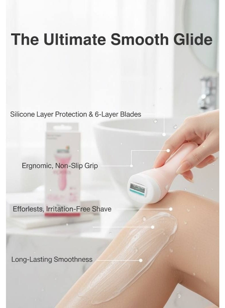 ماكينة حلاقة نسائية Epelia eBlade 6 بشفرات دقيقة وشريط ترطيب بالصبار - Image 5