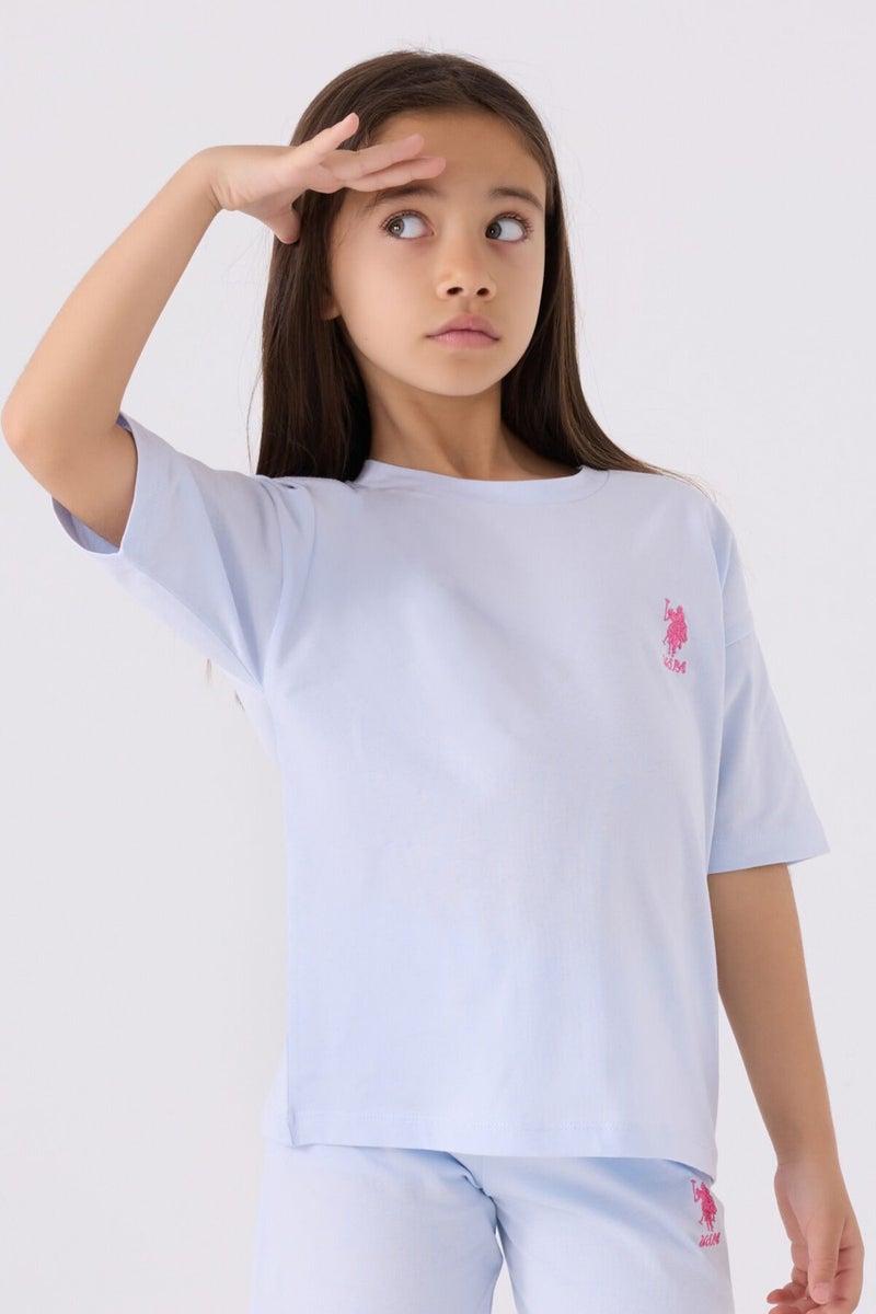 U.S. Polo Assn. Girls Light Lilac Bermuda Set  - Image 2