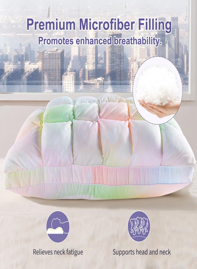 YOUR MOON Soft Pillows for Sleeping, Support Bed Pillows, Fluffy Down Alternative Pillow, Luxury Hotel Gel Pillows for Side Sleeping Queen Size (Rainbow) - Image 2