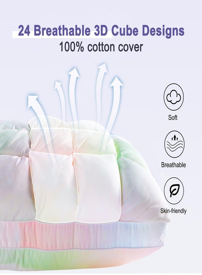 YOUR MOON Soft Pillows for Sleeping, Support Bed Pillows, Fluffy Down Alternative Pillow, Luxury Hotel Gel Pillows for Side Sleeping Queen Size (Rainbow) - Image 3