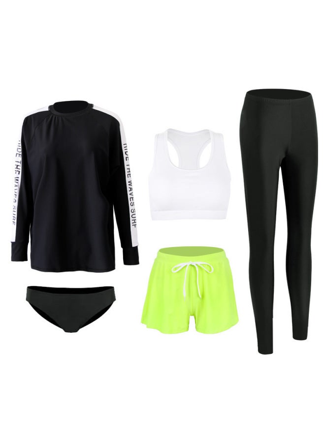A Generation Of Men's And Women's Lovers Swimsuit Split Long Sleeve Pants Suit Loose Sports Version Conservative