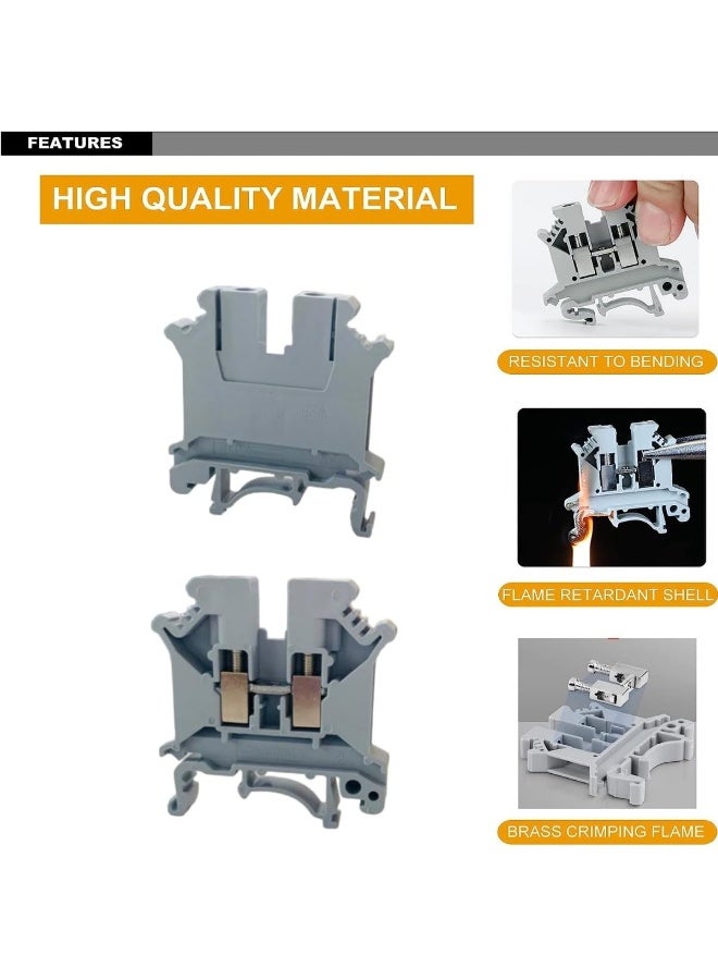 Melfi Terminal Block Wire Connector 4Mm, 30A, Awg 28-10 Current, Universal Neutral Class Connector Screw Terminal Block Strips Pass-Through (Pack Of 5) - Image 4