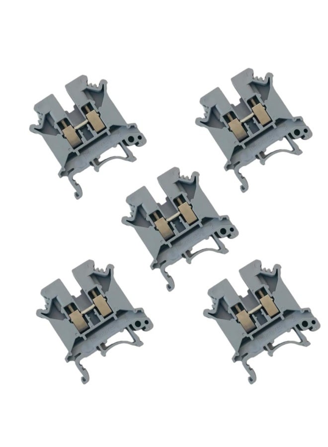 Melfi Terminal Block Wire Connector 4Mm, 30A, Awg 28-10 Current, Universal Neutral Class Connector Screw Terminal Block Strips Pass-Through (Pack Of 5) - Image 1