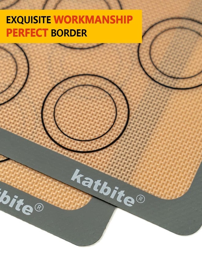 katbite حصائر سيليكون لخبز الماكرون، طقم حصائر سيليكون لخبز الماكرون من كاتبايت، قطعتان، نصف ورقة (11 5/8 بوصة × 16 1/2 بوصة)، قابلة لإعادة الاستخدام وغير لاصقة، لوازم خبز الماكرون، حصائر سيليكون للخبز للماكرون والبسكويت - Image 5