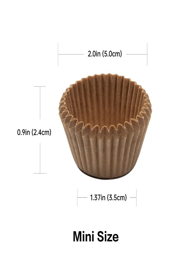 Bake Choice Non-Stick 400pcs Mini Cupcake Liners for Baking, Natural parchment muffin liners for Mini Muffin Pan, Cupcake Pan, Food Grade, Non Stick, Greaseproof - Image 2