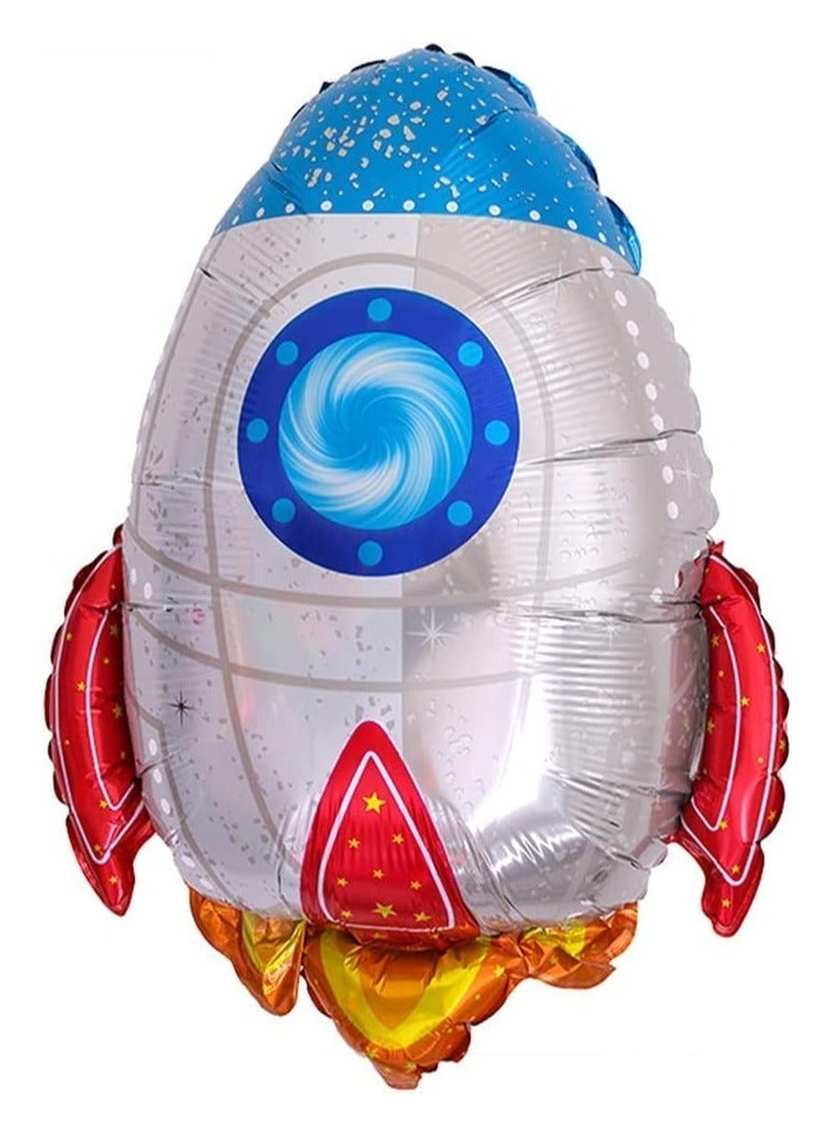4Pcs C ute Large Size Outer Space Cartoon Balloons Astronaut Balloons Rocket Balloons for Planet Themed Party Supplies Shower Birthday Party - Image 4