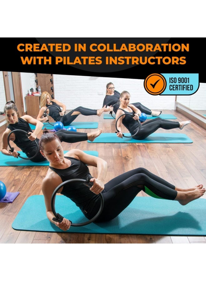 كيلا حلقة بيلاتيس دائرية من إكس سبرينج، جهاز بيلاتيس منزلي بقطر داخلي ٣٦ سم، حلقة يوغا دائرية للياقة البدنية لتقوية عضلات الفخذ، حلقات تمارين بيلاتيس للنساء، جهاز بيلاتيس دائري للياقة البدنية لتمرين الفخذ - Image 2