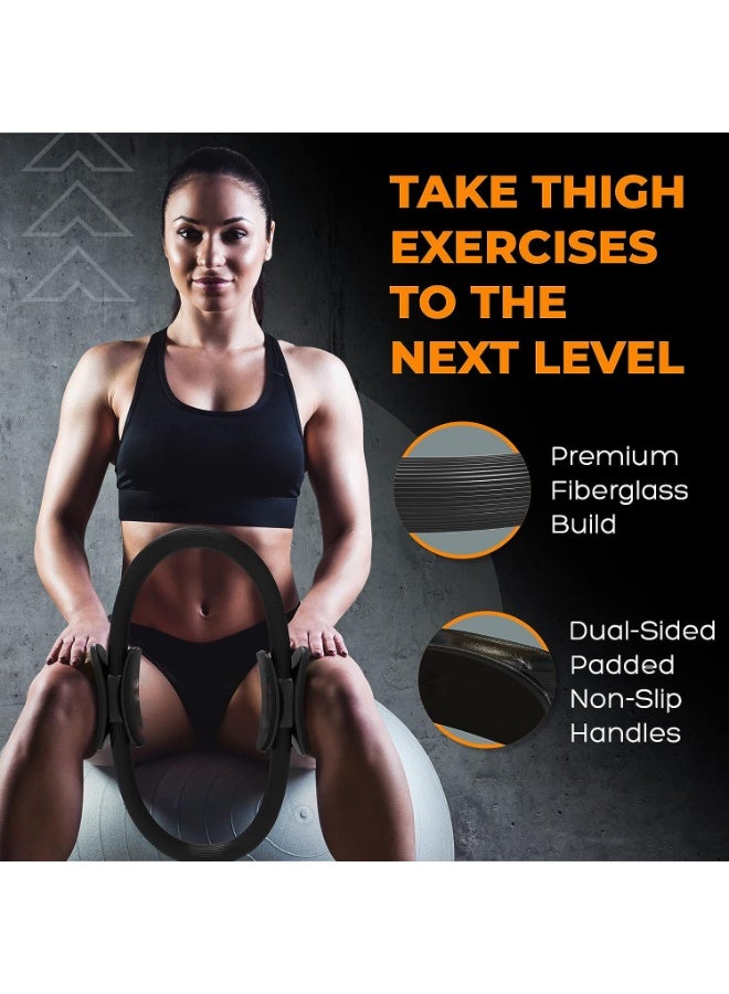 كيلا حلقة بيلاتيس دائرية من إكس سبرينج، جهاز بيلاتيس منزلي بقطر داخلي ٣٦ سم، حلقة يوغا دائرية للياقة البدنية لتقوية عضلات الفخذ، حلقات تمارين بيلاتيس للنساء، جهاز بيلاتيس دائري للياقة البدنية لتمرين الفخذ - Image 3