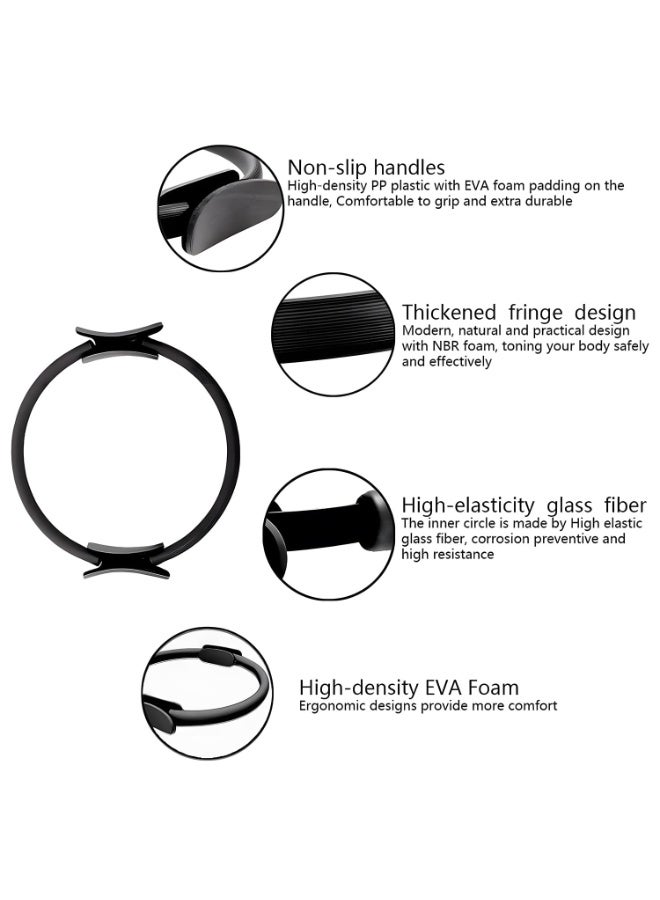 كيلا حلقة بيلاتيس دائرية من إكس سبرينج، جهاز بيلاتيس منزلي بقطر داخلي ٣٦ سم، حلقة يوغا دائرية للياقة البدنية لتقوية عضلات الفخذ، حلقات تمارين بيلاتيس للنساء، جهاز بيلاتيس دائري للياقة البدنية لتمرين الفخذ - Image 4