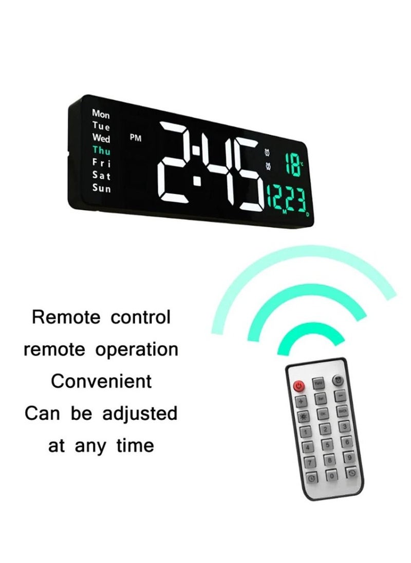 TIME - Digital Wall Clock Electronic LED Screen Colourful Time Clock With Remote - Image 1