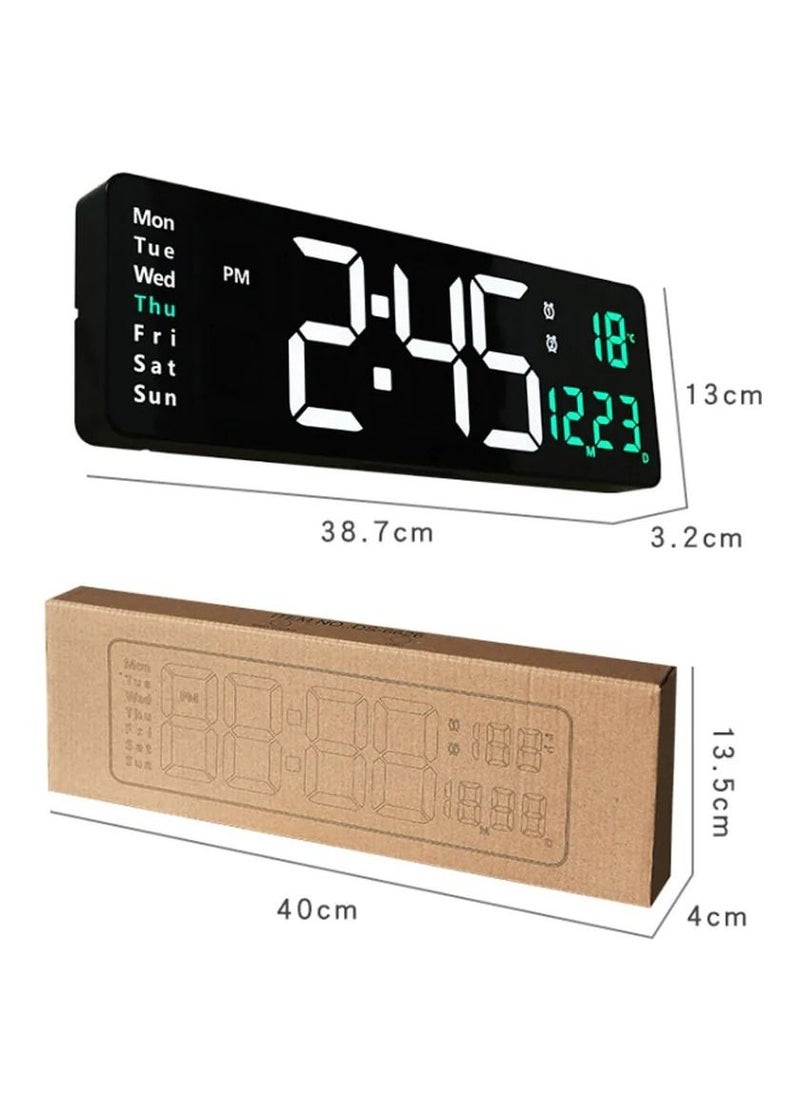 TIME - Digital Wall Clock Electronic LED Screen Colourful Time Clock With Remote - Image 1