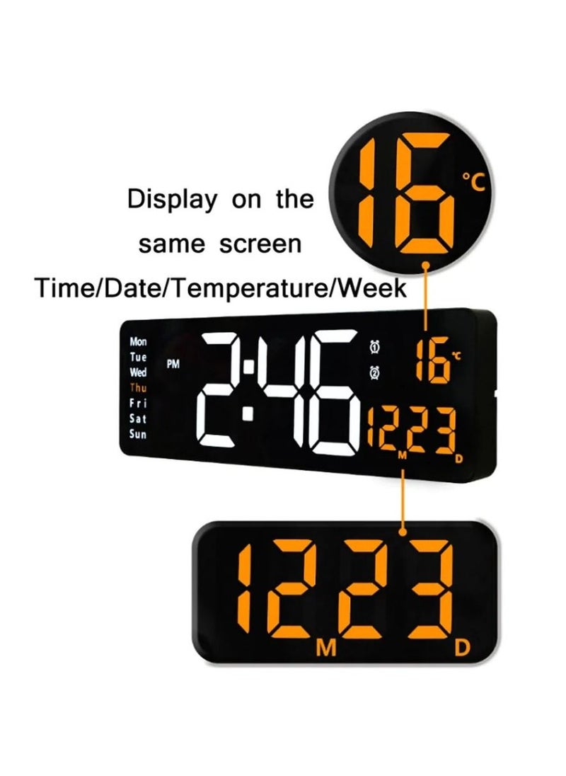 TIME - Digital Wall Clock Electronic LED Screen Colourful Time Clock With Remote - Image 1