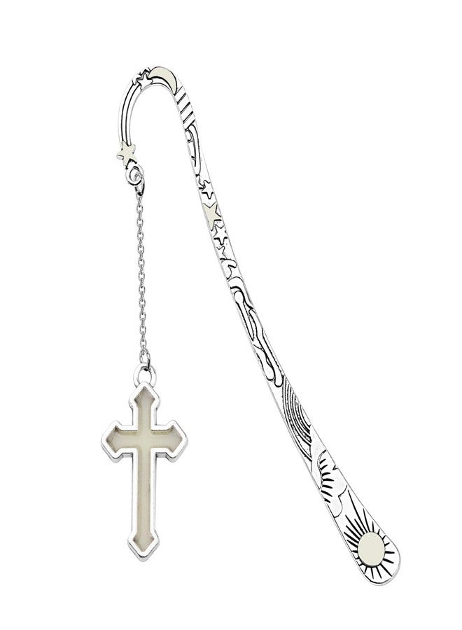 Gzrlyf Cross Bookmark Glow in The Dark Book Markers Book Lover Gifts Christian Gifts (Luminous Bookmark) - Image 1