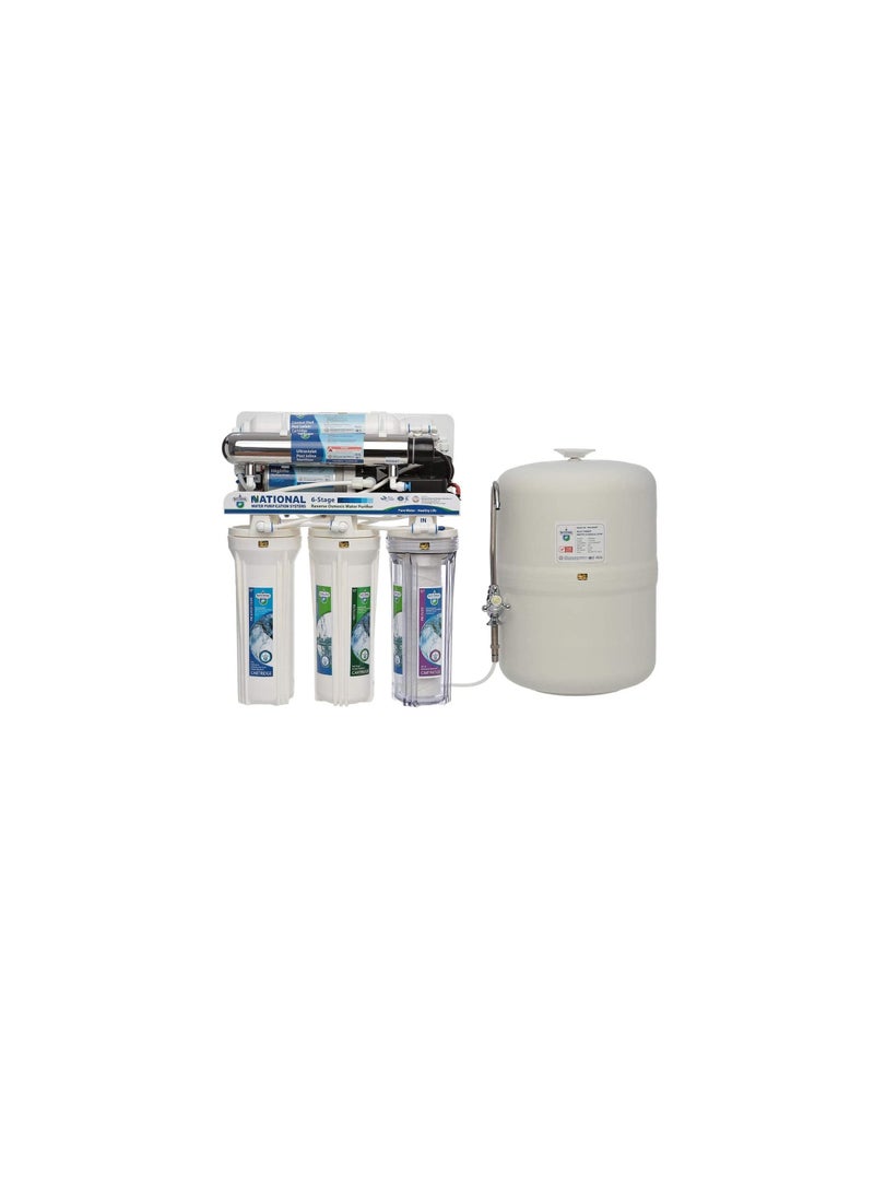 NATIONAL GREEN National Green 75 GPD, 6 Stage RO system with UV NE-RO6-75QF-SV-MV-UV  - Image 1